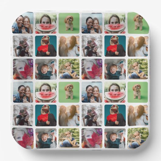 Party Keepake Foto Collage Muster Pappteller (Vorderseite)