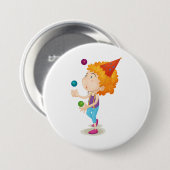 Party Kid Juggling farbenfrohe Balls Button (Vorne & Hinten)