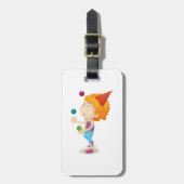 Party Kid Juggling farbenfrohe Balls Gepäckanhänger (Vorderseite vertikal)