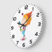 Party Kid Juggling farbenfrohe Balls Große Wanduhr (Winkel)