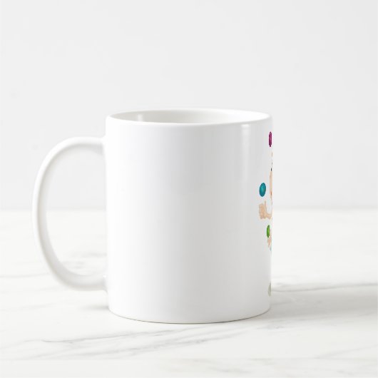 Party Kid Juggling farbenfrohe Balls Kaffeetasse (Links)