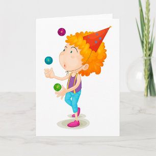 Party Kid Juggling farbenfrohe Balls Karte