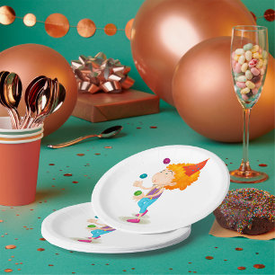Party Kid Juggling farbenfrohe Balls Pappteller