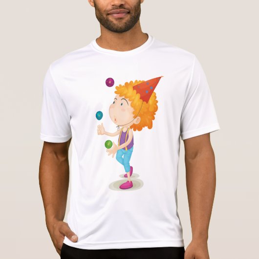 Party Kid Juggling farbenfrohe Balls T-Shirt (Vorderseite)