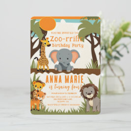 Party Kindergeburtstag Einladungen für Tiere - Maß