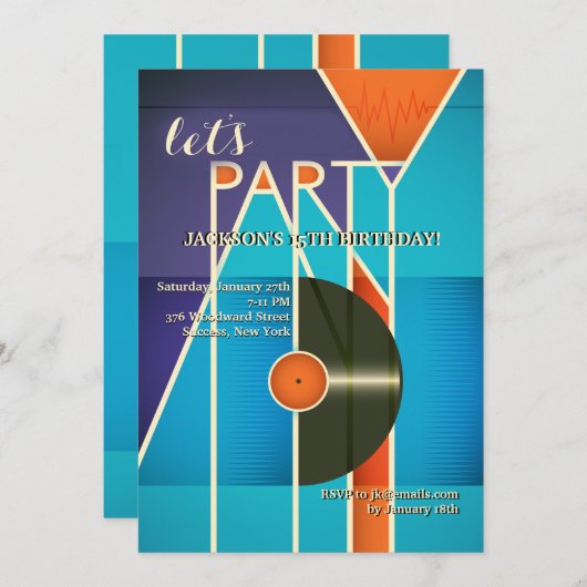 Party klingt Einladung (Vorne/Hinten)