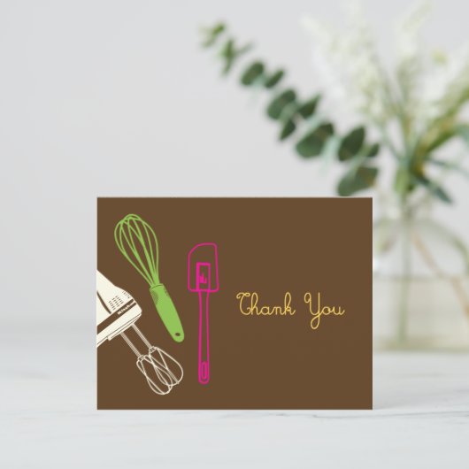 Party Kochen Danke Karte (Stehend Vorderseite)