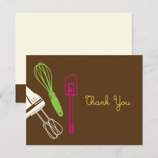 Party Kochen Danke Karte (Vorne/Hinten)