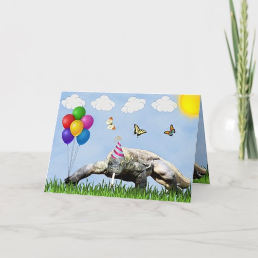 Party Komodo Dragon Happy Birthday Card Karte (Vorderseite)