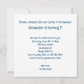 Party, Krokodile, die Kuchen zum Geburtstag essen Einladung (Rückseite)