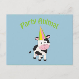 Party! Kuh Einladungspostkarte