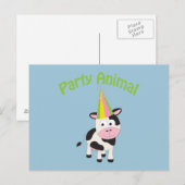 Party! Kuh Einladungspostkarte (Vorne/Hinten)