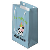 Party! Kuh Kleine Geschenktüte (Vorderseite Schrägansicht)