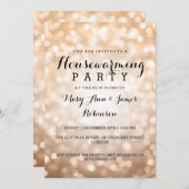Party Kupfer-Glitzer-Leuchten Einladung (Vorne/Hinten)