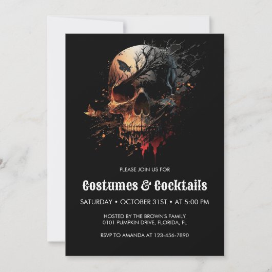 Party "Kürbis" Einladung (Vorderseite)