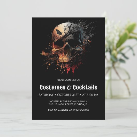 Party "Kürbis" Einladung (Stehend Vorderseite)