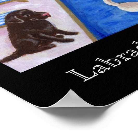 Party Labradors Artwork Poster (Ecke)