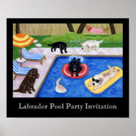 Party Labradors Artwork Poster