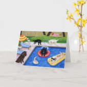 Party-Labradors-Malerei im Pool Karte (Gelbe Blume)