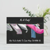 Party laden ein: Gekommen hängen Sie heraus mit Einladung (Stehend Vorderseite)