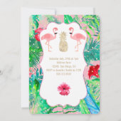 Party laden Flamingo luau Einladung (Rückseite)