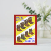 PARTY LADEN ~ STIEFEL AUF ~ Western-Art EINLADUNG (Stehend Vorderseite)
