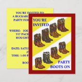 PARTY LADEN ~ STIEFEL AUF ~ Western-Art EINLADUNG (Vorne/Hinten)