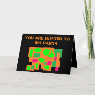 Party laden zur Schwarzen Kunst Dekoration pfirsic Karte