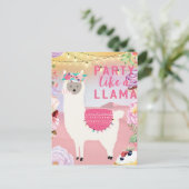 Party Lama Postkarte (Stehend Vorderseite)