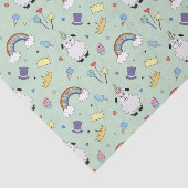 Party Lamm auf blauem Gewebe Seidenpapier (Ausschnitt)