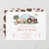 Party "Landtiere" 1. Geburtstag Einladung (Vorne/Hinten)