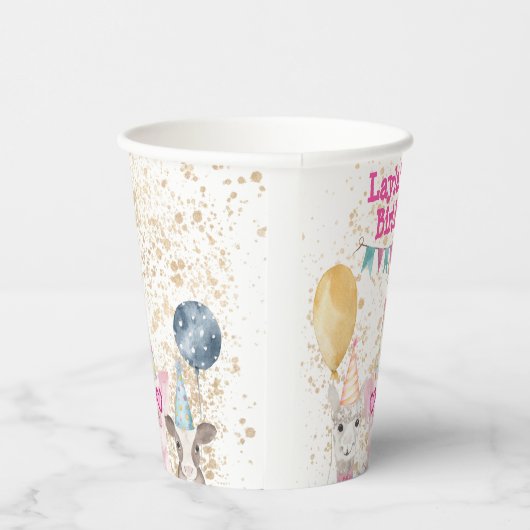 Party Landtiere Personalisiert Pappbecher (Rechts)