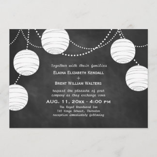 Party Lanterns auf Chalk Hochzeit Einladung