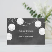 Party Lanterns auf Chalk UAWG RSVP Karte (Stehend Vorderseite)