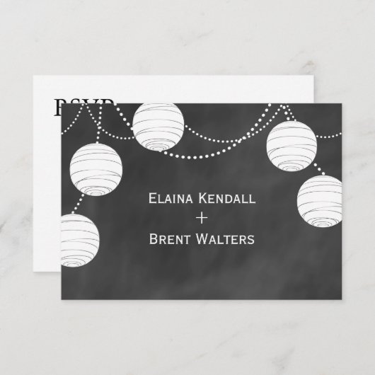 Party Lanterns auf Chalk UAWG RSVP Karte (Vorne/Hinten)