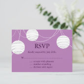 Party Lanterns auf Lila UAWG RSVP Karte (Stehend Vorderseite)
