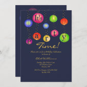 Party Lanterns Einladung (Vorne/Hinten)