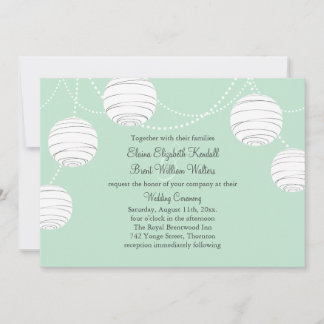 Party Lanterns Hochzeit Einladung in Mint Green