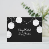 Party Lanterns in Silver UAWG RSVP Karte (Stehend Vorderseite)