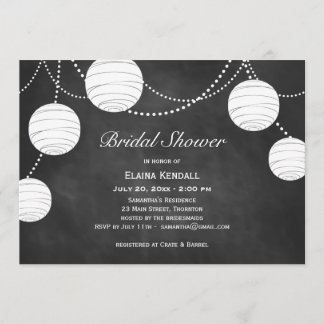 Party Lanterns on Chalk Bridal Dusche Einladung