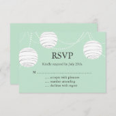 Party Lanterns UAWG in Mint Green RSVP Karte (Vorne/Hinten)