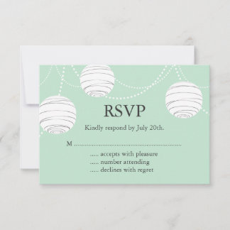 Party Lanterns UAWG in Mint Green RSVP Karte
