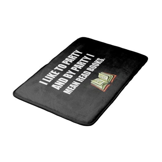 Party las Bücher Badematte (Schrägansicht)