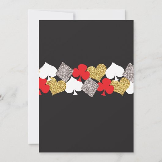 Party Las Vegas Casino Glitzer Einladung (Rückseite)