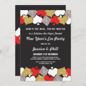 Party Las Vegas Casino Glitzer Einladung (Vorne/Hinten)