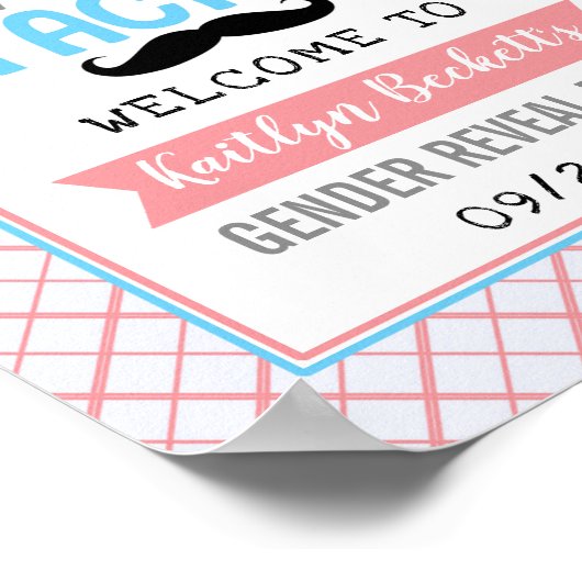 Party "Lashes or staches" Poster (Ecke)