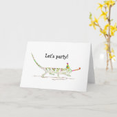 "Party Lass!" Psychedelic Chameleon Design Karte (Gelbe Blume)