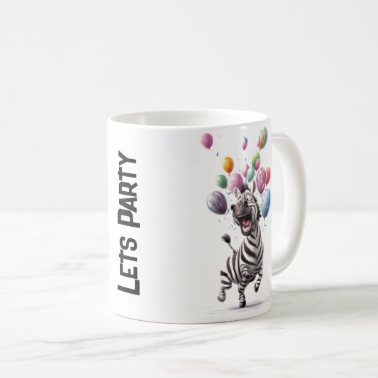 Party lasse, Zebra Kaffeetasse (VorderseiteRechts)