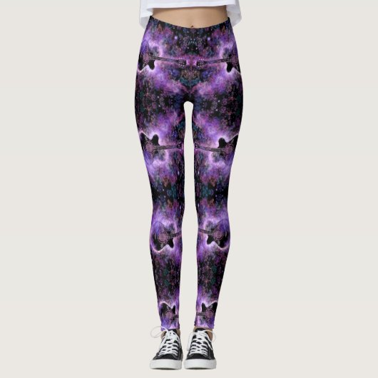 Party Leggings mit Gitarren (Vorderseite)