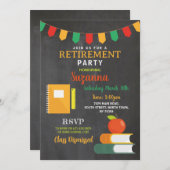 Party-Lehrer für das abgegebene Ruhestand Einladung (Vorne/Hinten)